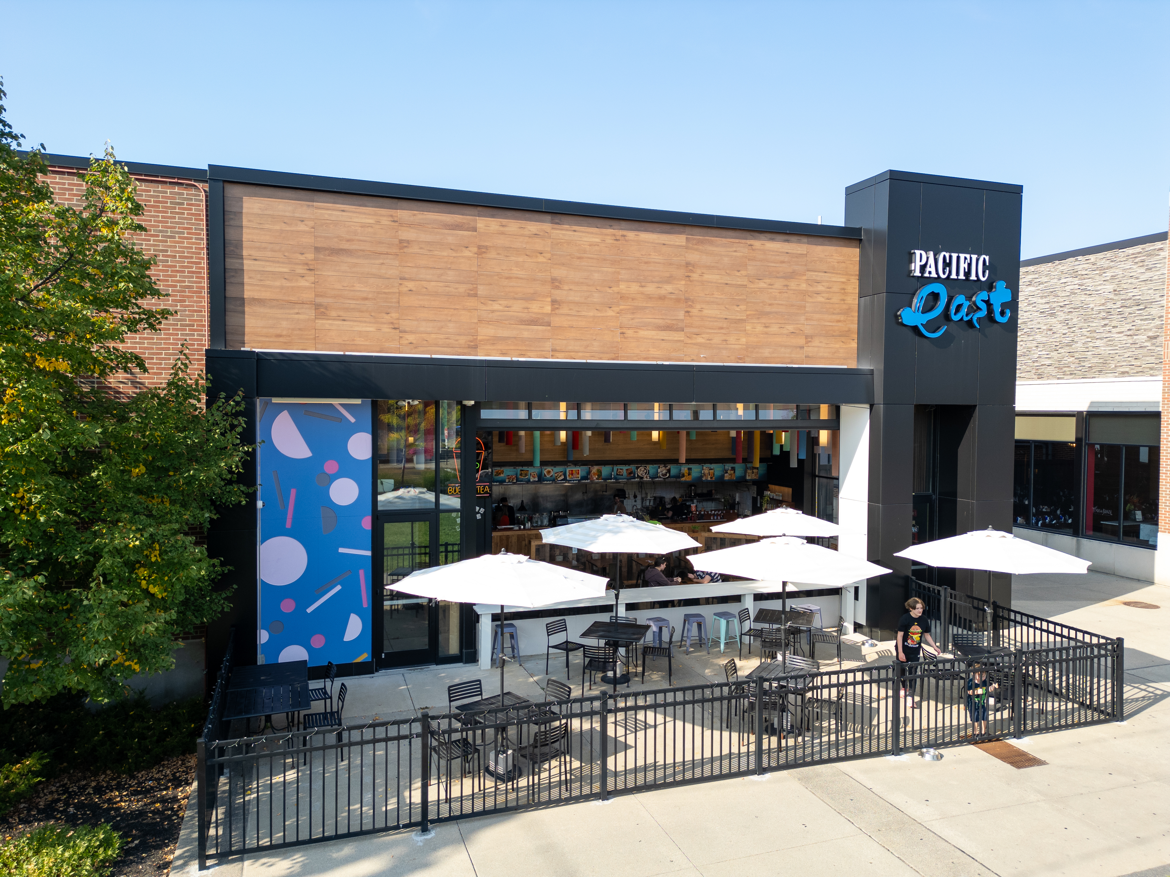 Aerial view of Pacific East at Crocker Park.